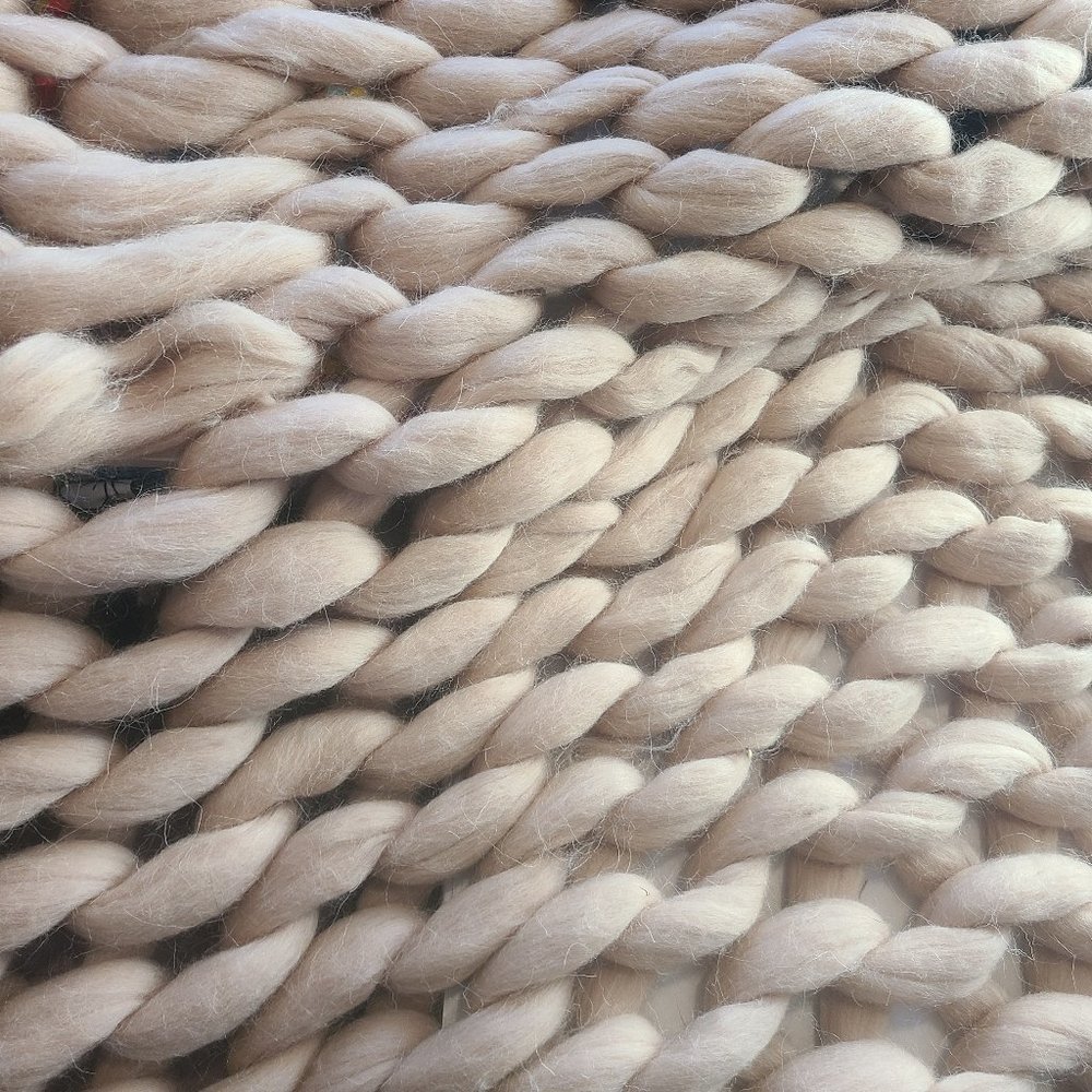 Chunky knit blanket